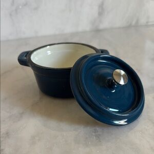 Blue Cast Iron Mini Dutch Oven